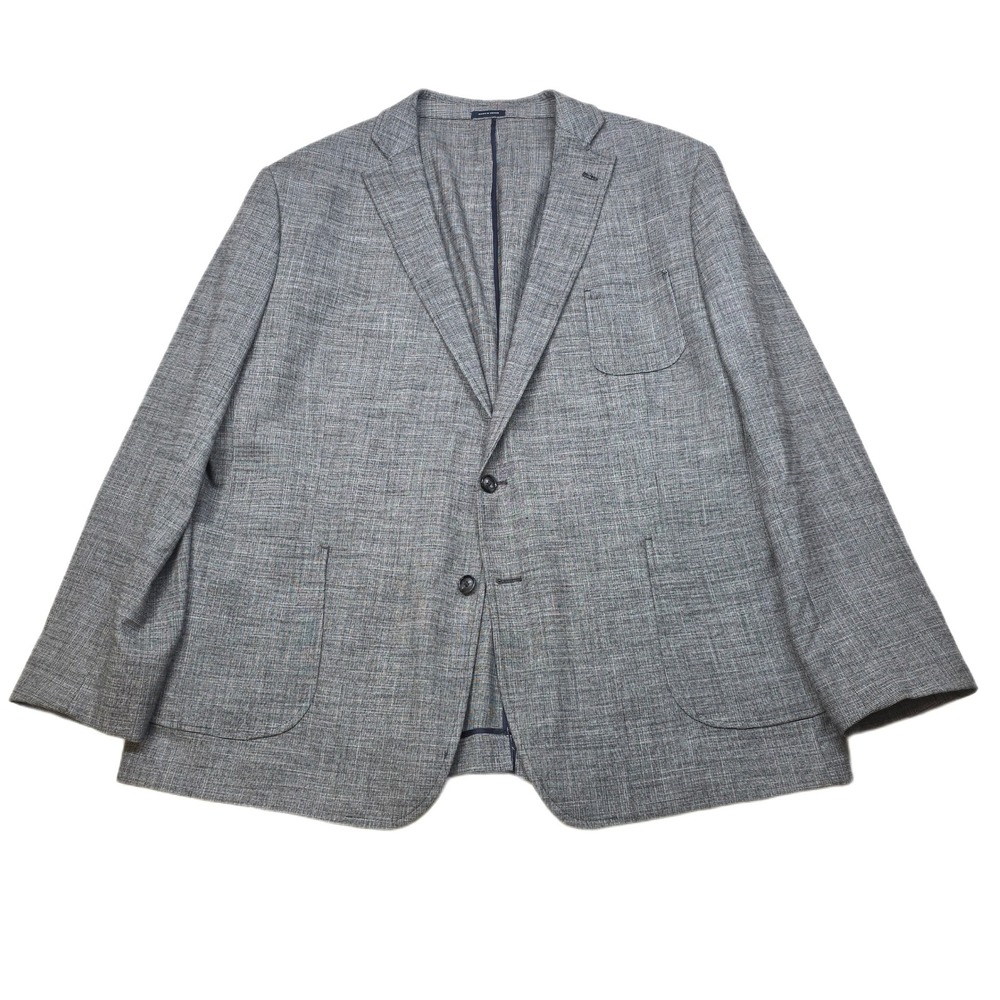 Stafford Blazer Mens 52R 52 Gray Micro Pattern Travel Stretch‎ Sport Coat